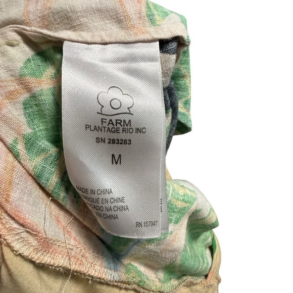 Farm Rio Beach Palm Multi Tropical Jungle linen jumpsuit Medium - Picture 15 of 16